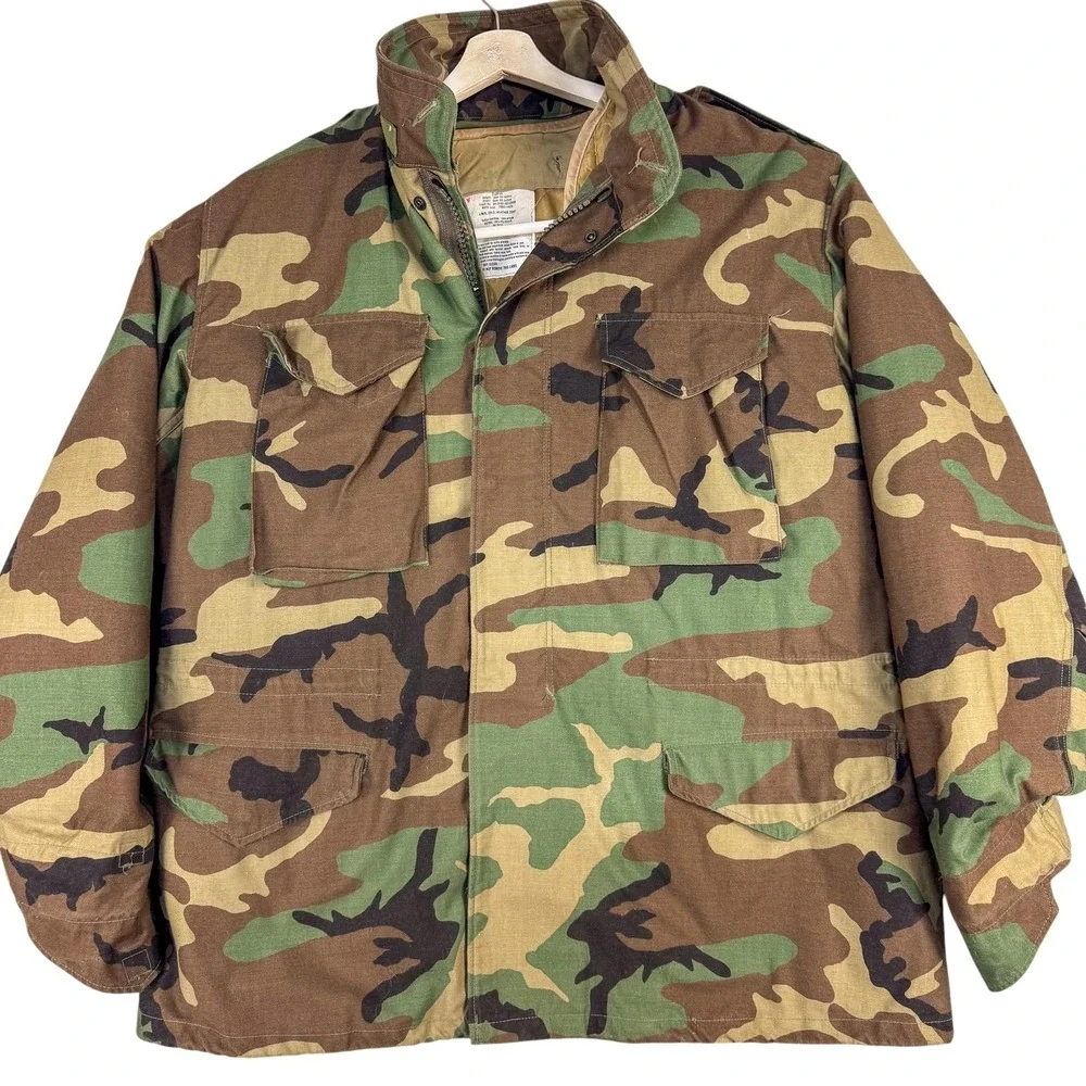 Vintage Cold Weather Coat‎ Mens XLT Woodland Camo With Cold Weather Coat Liner
